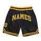 Men's Custom Black Black-Gold Authentic Throwback Basketball Shorts